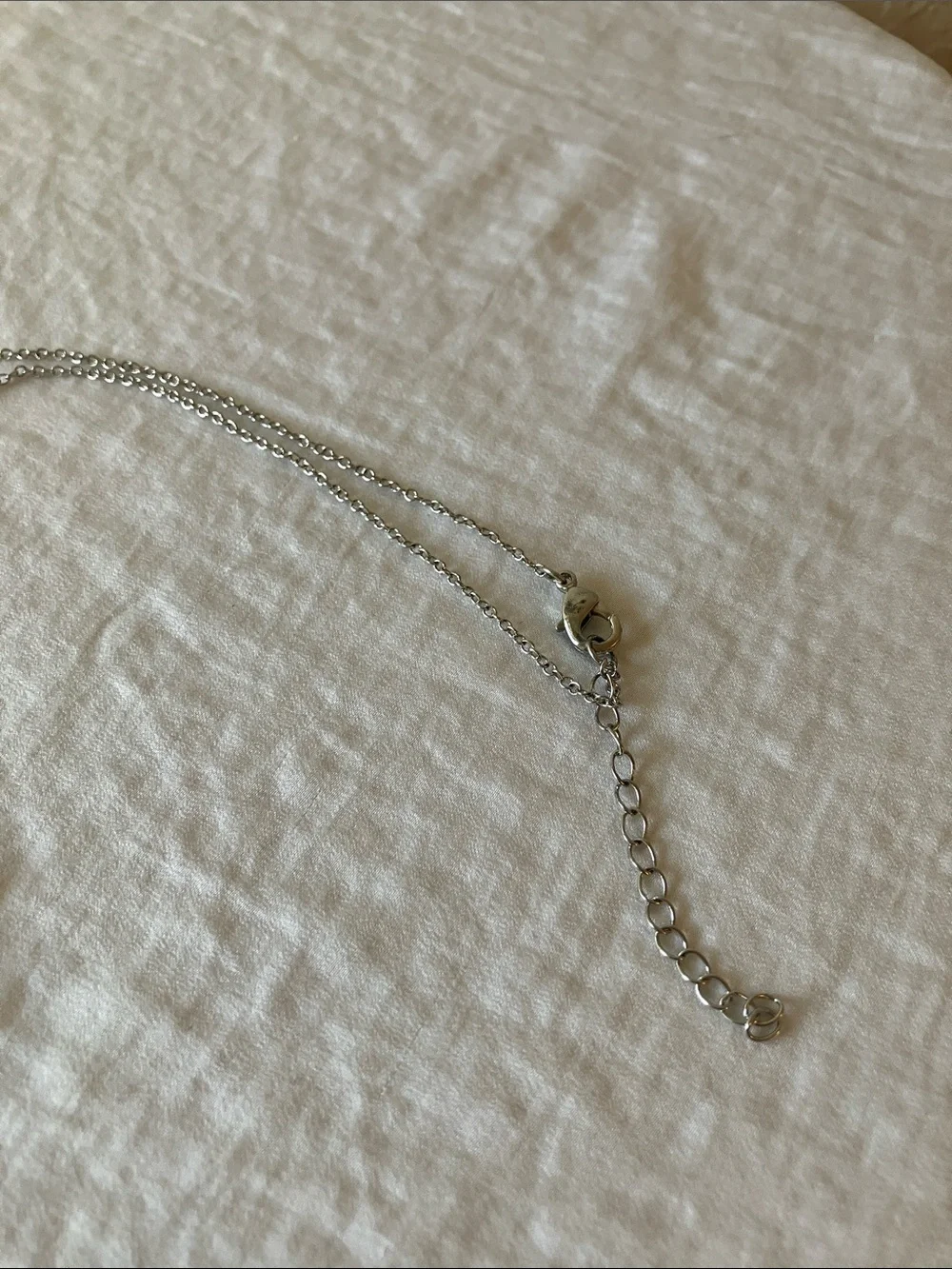 Faux Pearl & Crystal Drop Necklace - Silver Tone